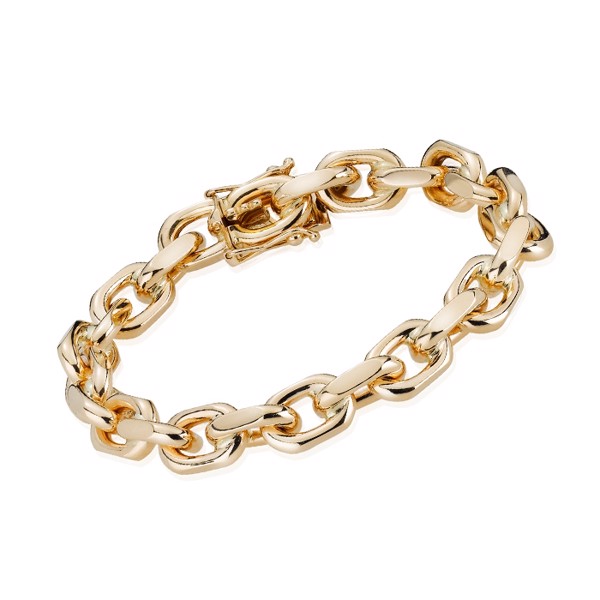 14 ct Anchor Facet Gold Bracelet, width 9,0 mm (thread 3,0 mm) and 23 cm